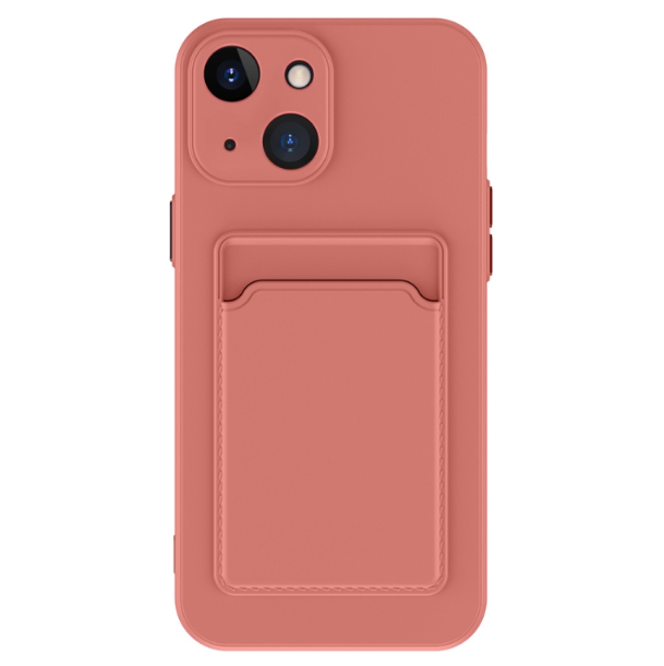 Skin Feel Card Slot Contrast Colour Button TPU Phone Case - For iPhone 15 Plus - mosaccessories